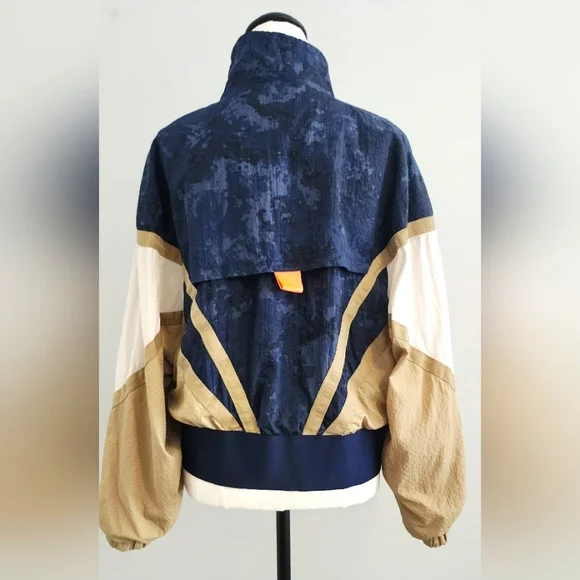 NIKE LOOSE FIT Women Jacket Size M Blue Long Sleeve Zip Pockets Nylon - Picture 9 of 15